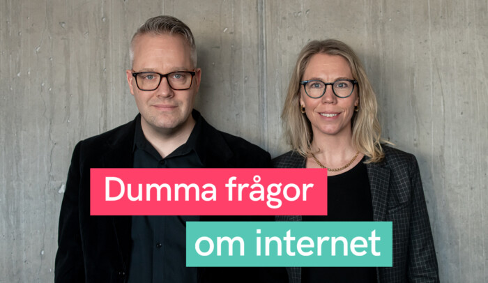 Måns Jonasson och Jannike Tillå i podden Dumma frågor om internet