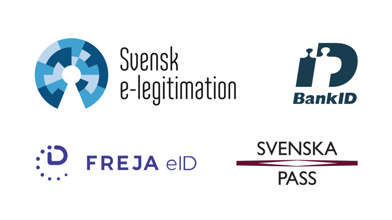 Loggor över de svenska e-legitimationer som finns att använda.